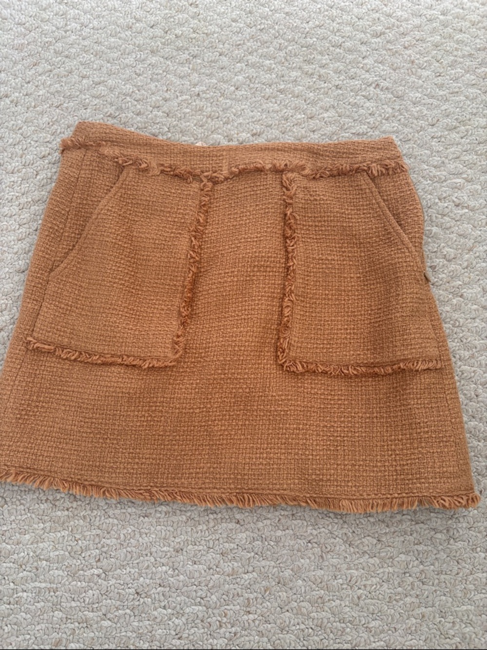 cinq a sept Rust Brown Tweed Mini Skirt